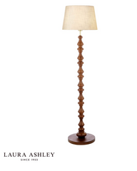 Laura Ashley Millbrook Floor Lamp Dark Wood and Industrial Brass Base Only