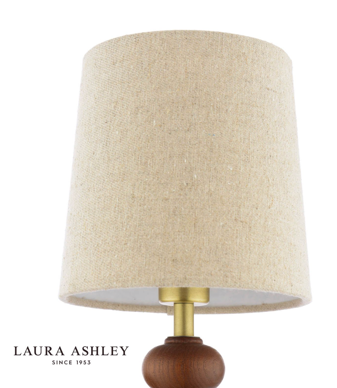 Laura Ashley Millbrook Wall Light Dark Wood and Industrial Brass With Shade