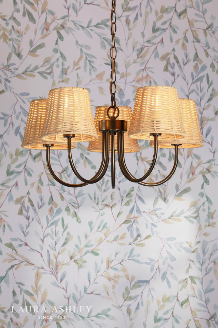Laura Ashley Hasfield 5 Light Satin Bronze With Shade