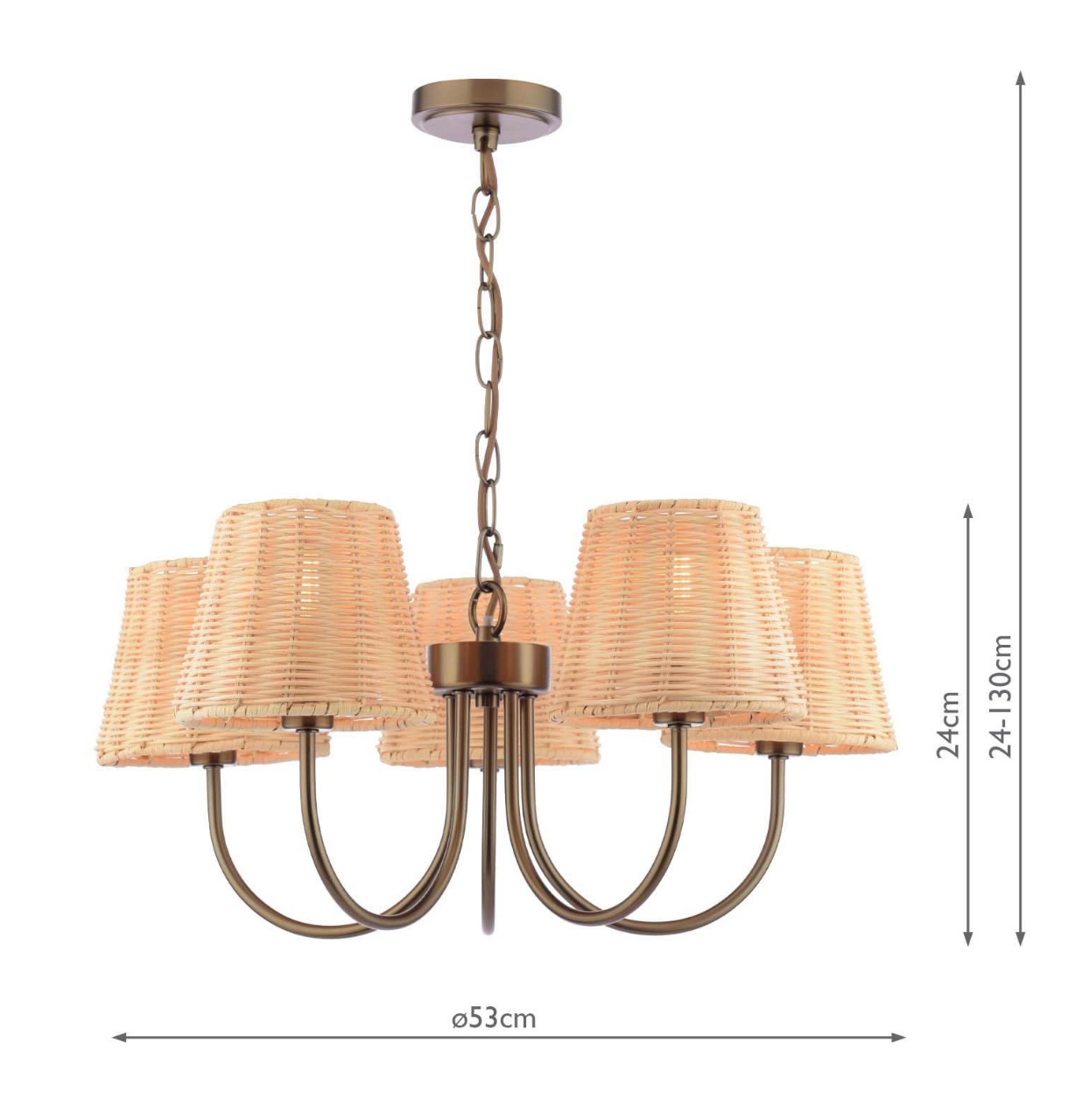 Laura Ashley Hasfield 5 Light Satin Bronze With Shade