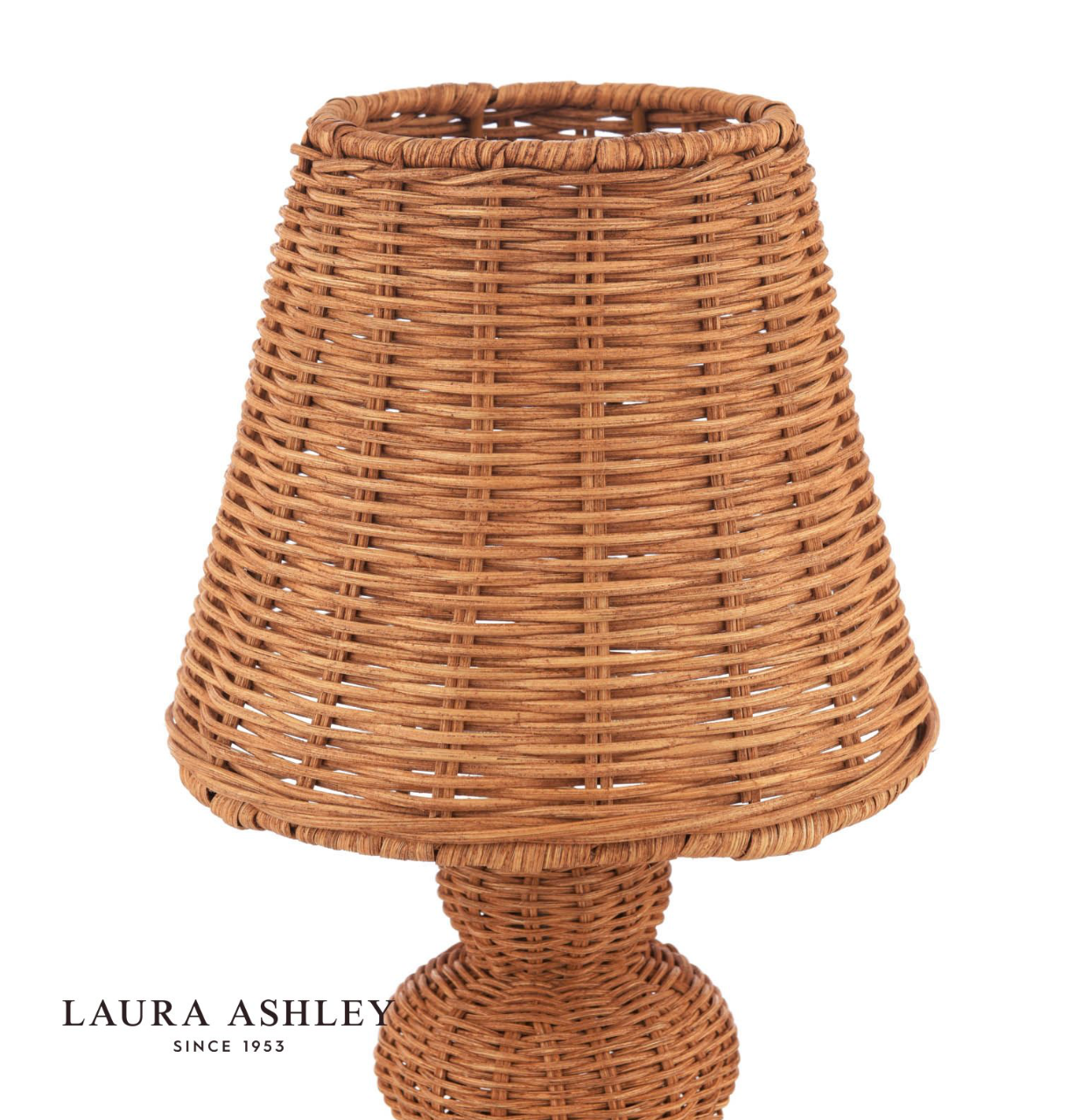 Laura Ashley Hasfield Rechargeable Table Lamp Natural Rattan With Shade LED
