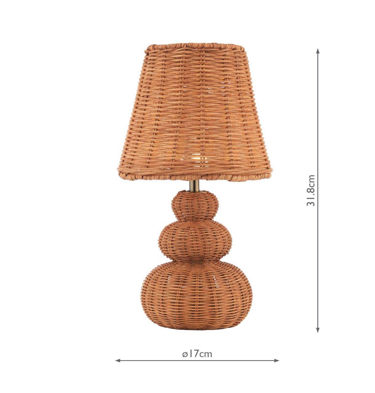 Laura Ashley Hasfield Rechargeable Table Lamp Natural Rattan With Shade LED