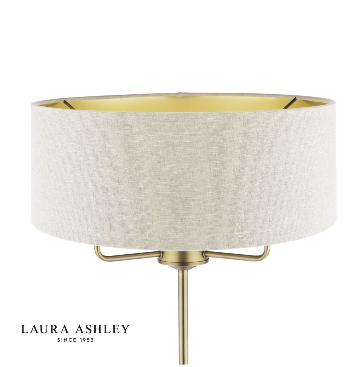 Laura Ashley Sorrento Floor Lamp 3 Light Matt Antique Brass