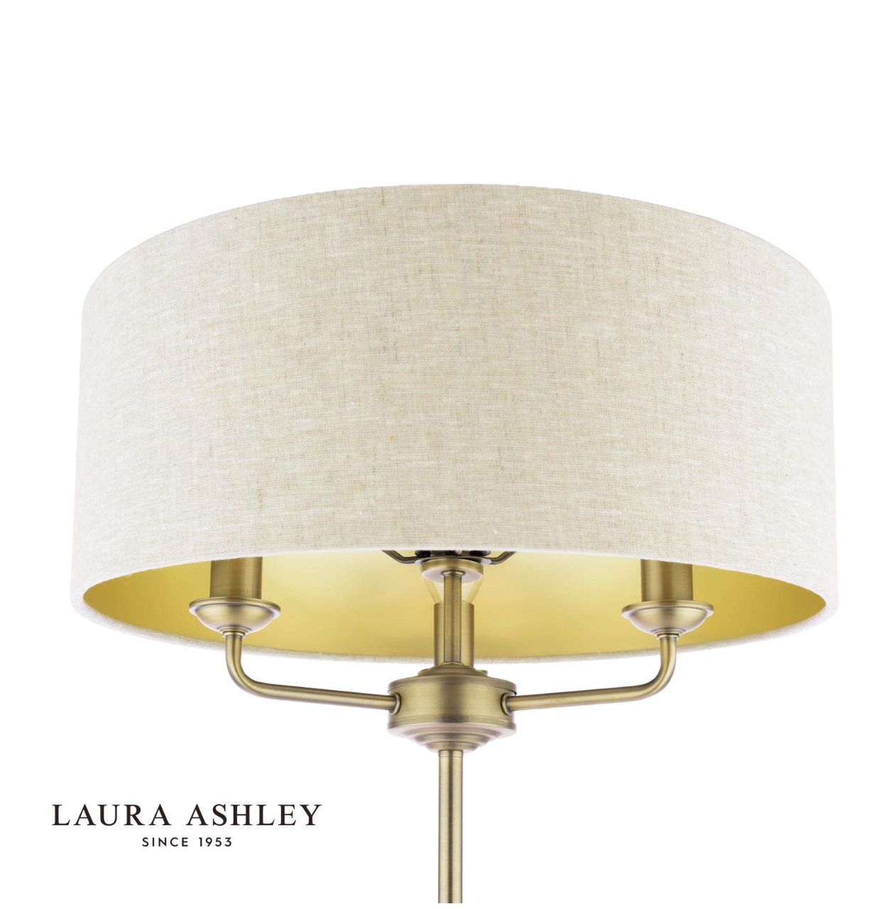 Laura Ashley Sorrento Floor Lamp 3 Light Matt Antique Brass