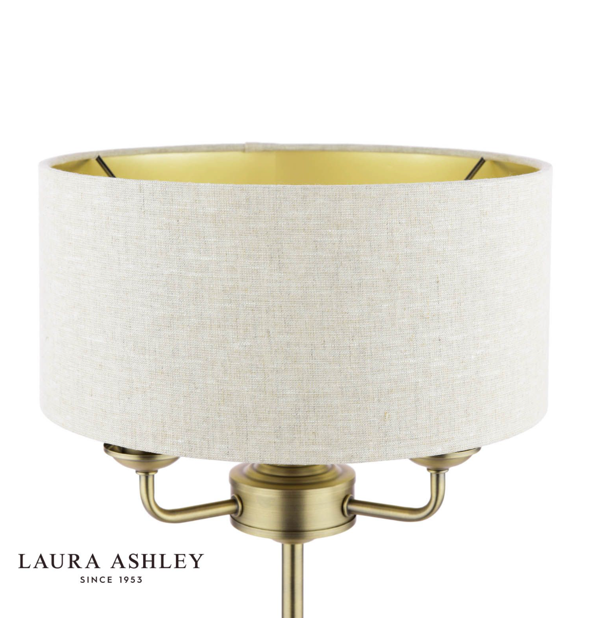Laura Ashley Sorrento Table Lamp 3 Light Matt Antique Brass