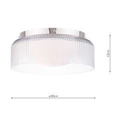 Laura Ashley Charissa Bathroom Ceiling Light Polished Chrome and Ribbed Glass IP44