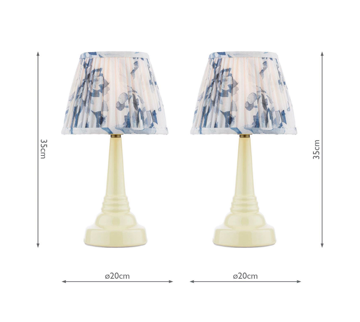 Laura Ashley Adwick Twin Pack Table Lamp Cream Ceramic With Shade