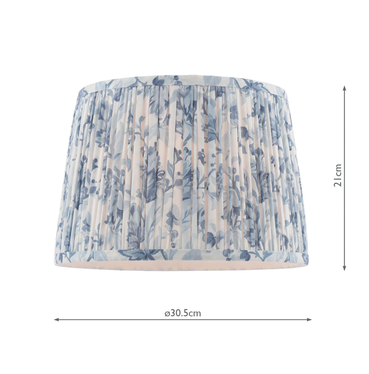Laura Ashley Adwick Trail Blue Cotton Tapered Drum Shade 30cm/12 inch