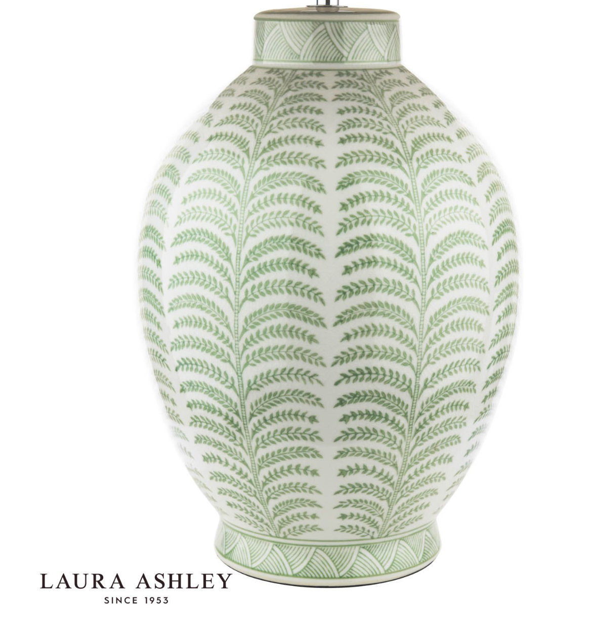 Laura Ashley Stannard Table Lamp Green Ceramic With Shade