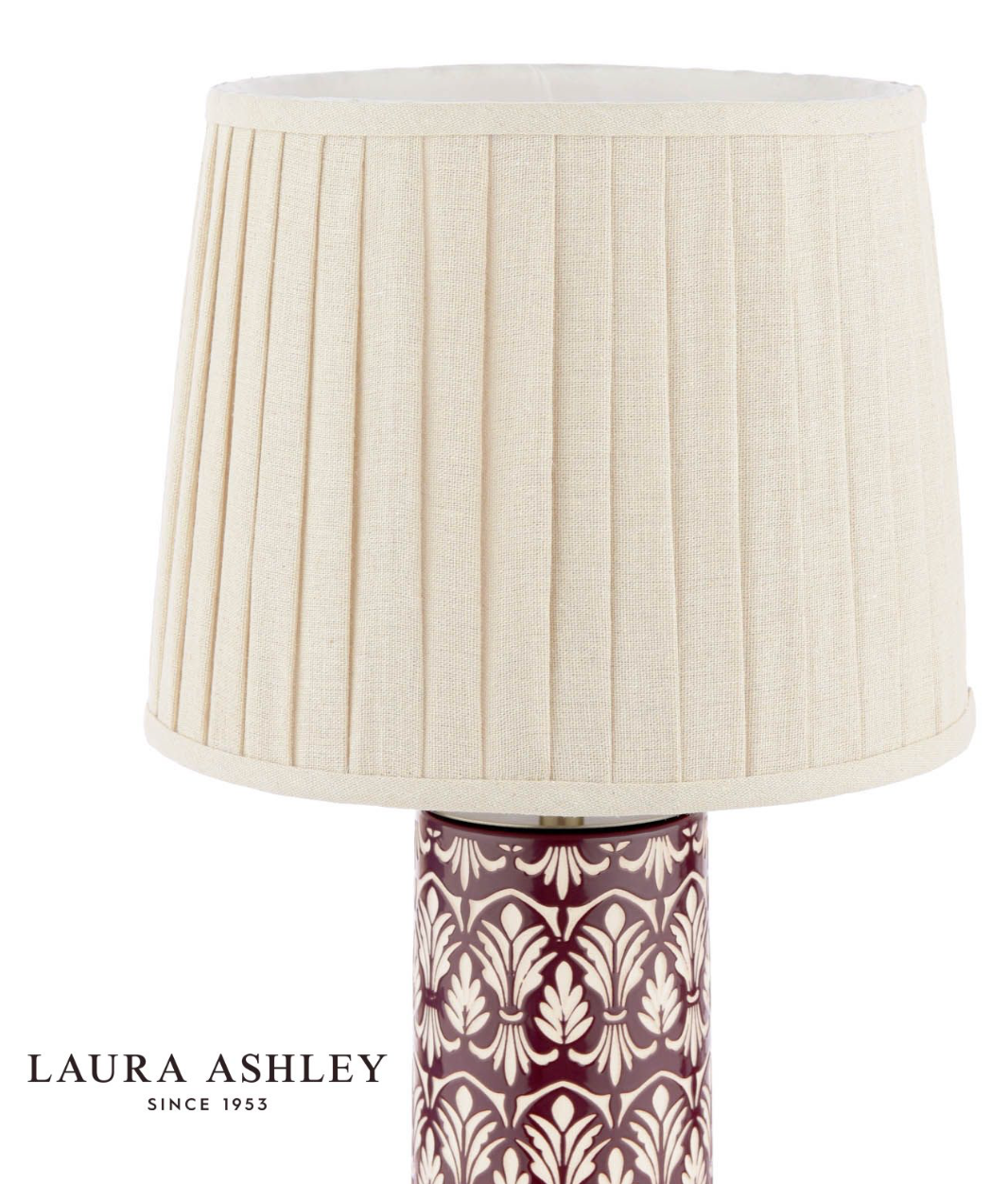 Laura Ashley Medlock Table Lamp Purple Ceramic and Antique Brass With Shade