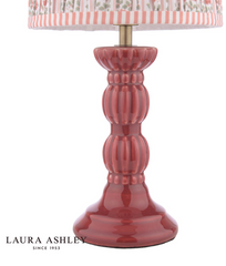 Laura Ashley Kelbrook Table Lamp Red Ceramic and Matt Antique Brass With Shade