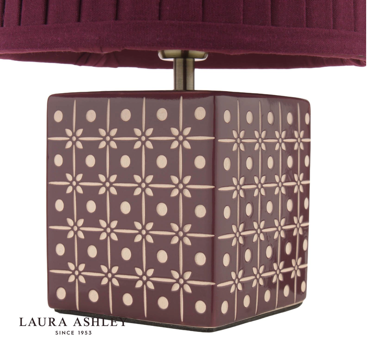Laura Ashley Claudina Table Lamp Purple Ceramic and Antique Brass With Shade