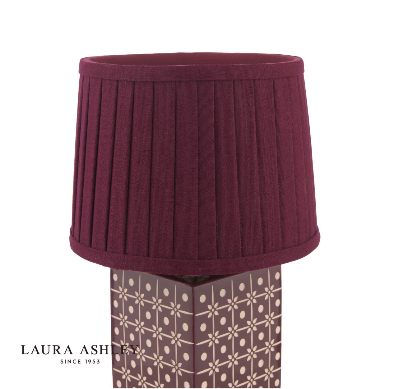 Laura Ashley Claudina Table Lamp Purple Ceramic and Antique Brass With Shade