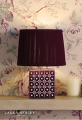 Laura Ashley Claudina Table Lamp Purple Ceramic and Antique Brass With Shade