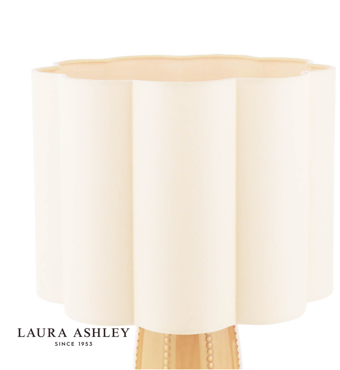 Laura Ashley Littleton Table Lamp Yellow Ceramic and Antique Brass With Shade