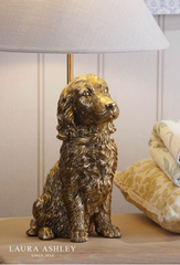 Laura Ashley Cocker Spaniel Table Lamp Antique Gold With Shade