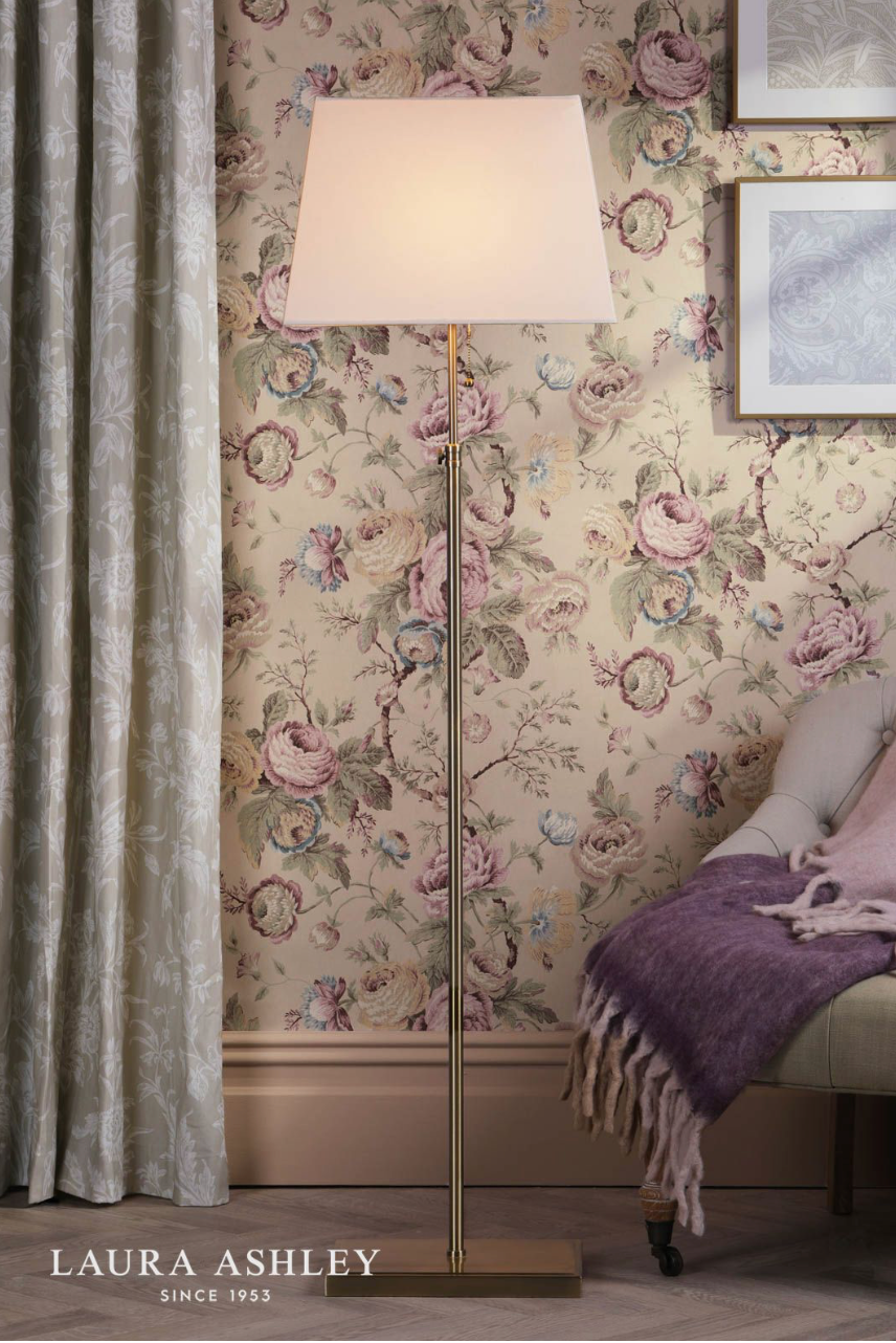 Laura Ashley Bartley Floor Lamp Antique Brass With Shade