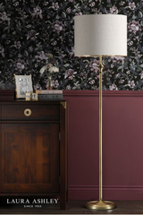 Laura Ashley Highgrove Floor Lamp Matt Antique Brass with Shade