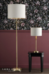 Laura Ashley Highgrove Table Lamp Matt Antique Brass with Shade