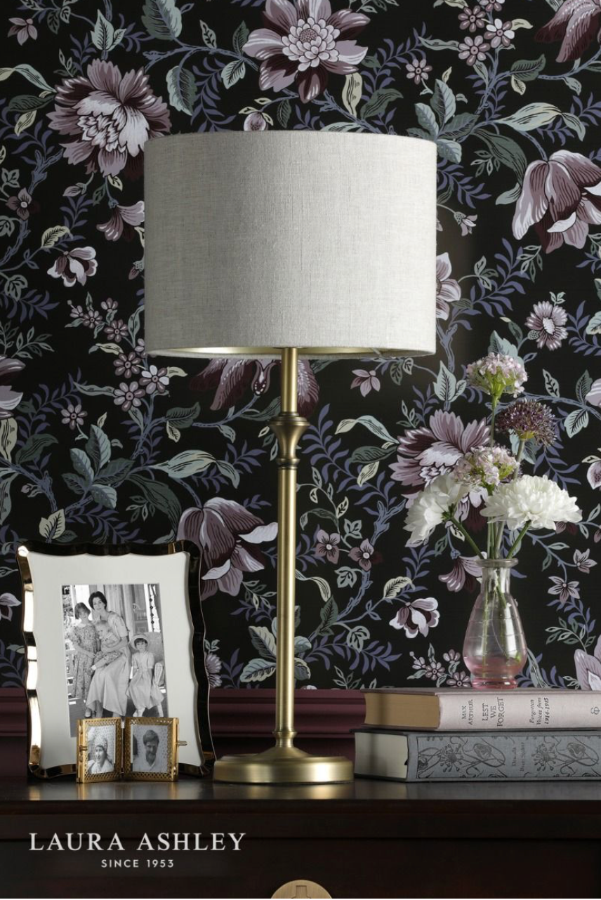 Laura Ashley Highgrove Table Lamp Matt Antique Brass with Shade