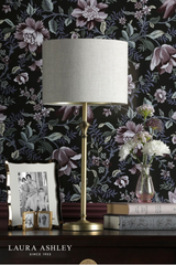 Laura Ashley Highgrove Table Lamp Matt Antique Brass with Shade