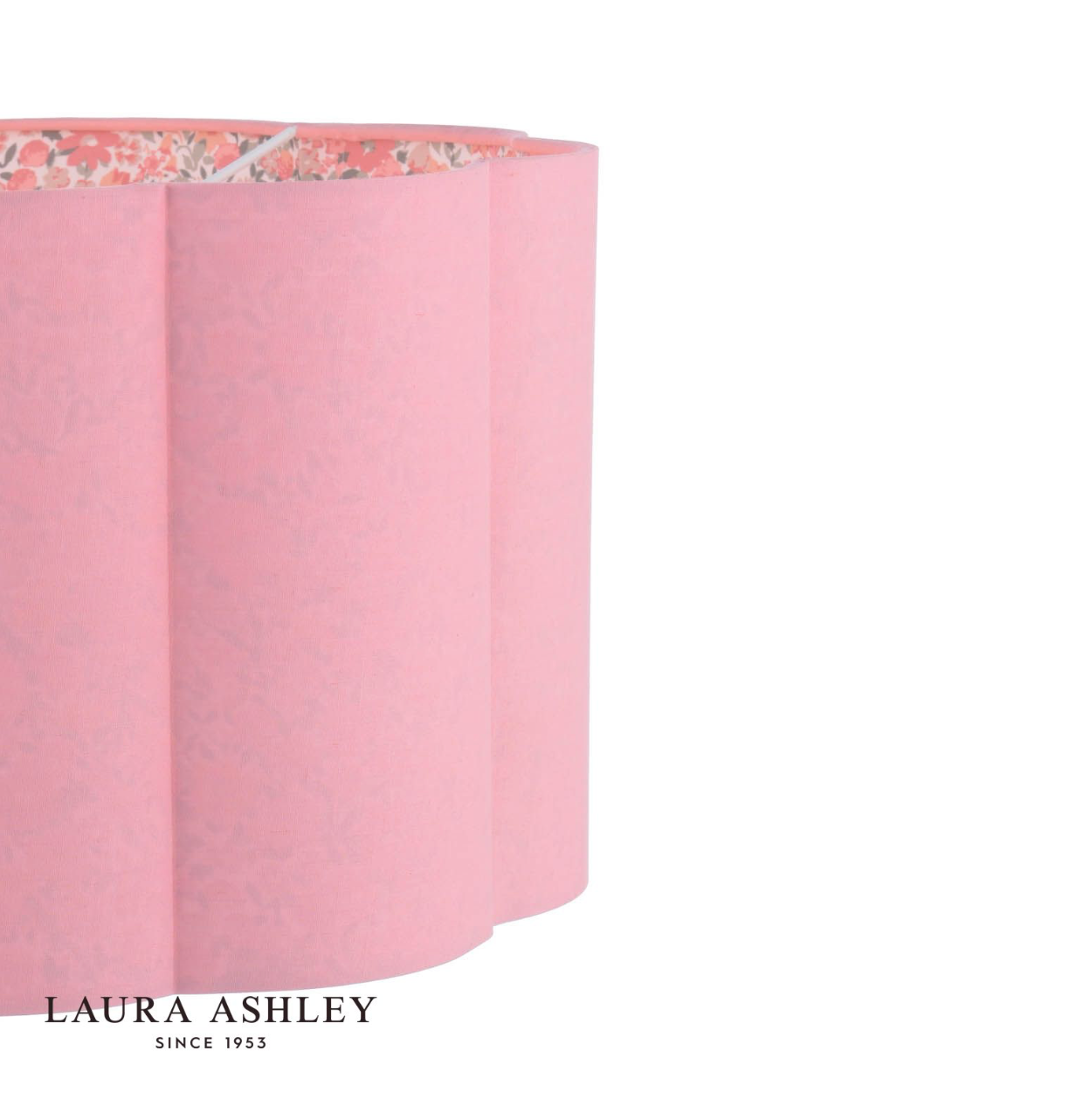 Laura Ashley Loveston Pink Cotton Scalloped Shade 38cm