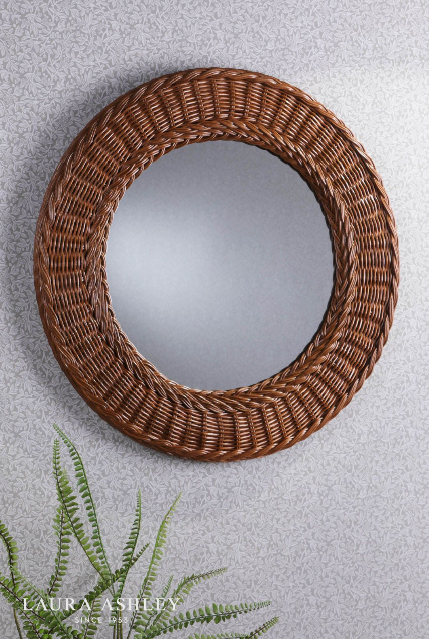 Laura Ashley Cait Mirror Dark Rattan 60cm