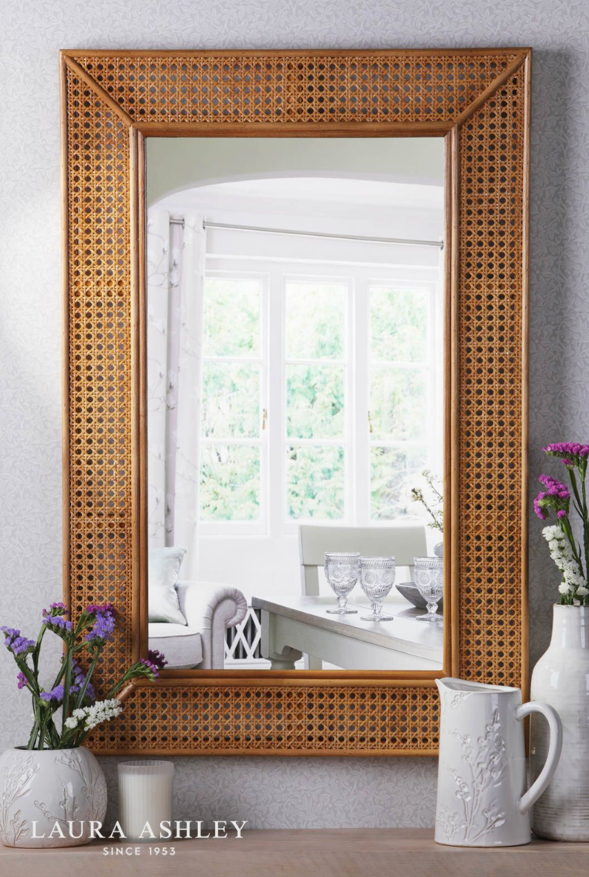 Laura Ashley Bayden Mirror Rattan 91 X 61cm