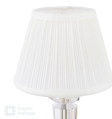 Eltham Rechargeable Table Lamp Crystal and Polished Nickel With Shade LED