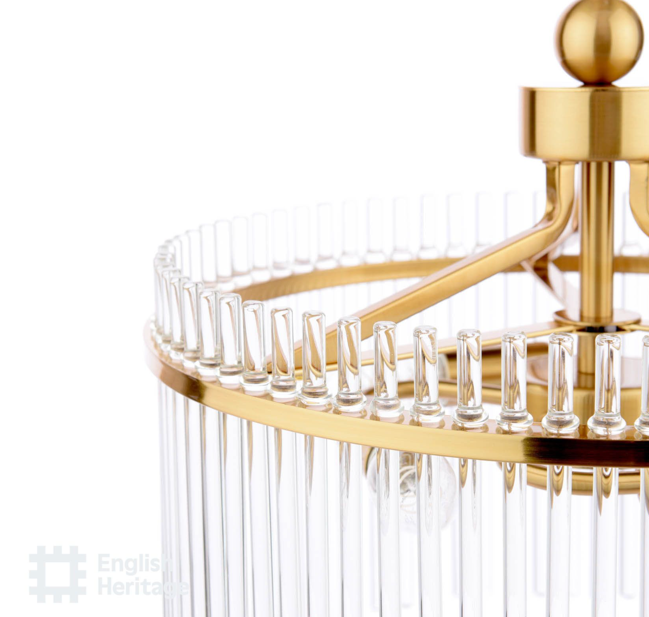 Eltham 4 Light Pendant Antique Gold and Glass