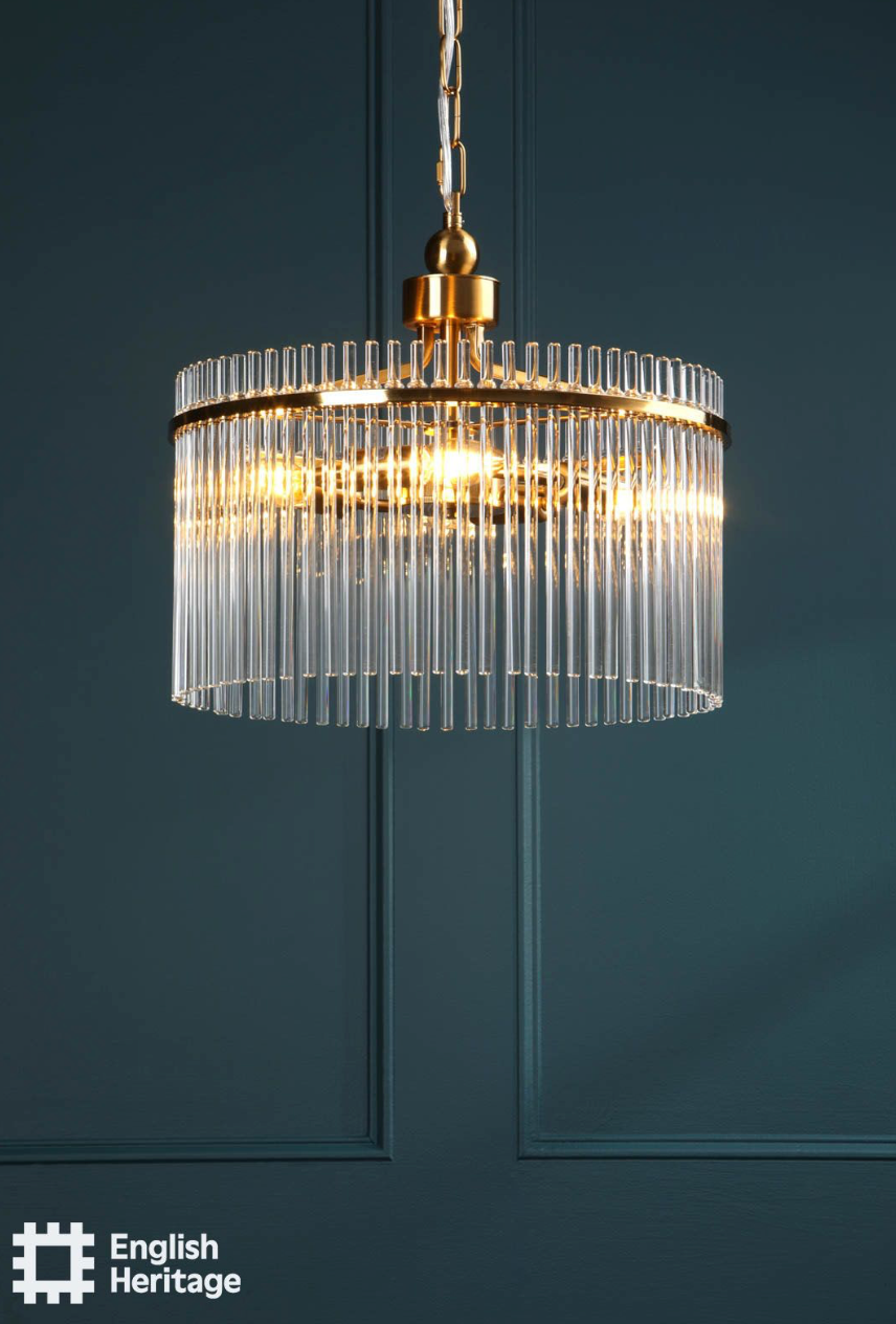 Eltham 4 Light Pendant Antique Gold and Glass