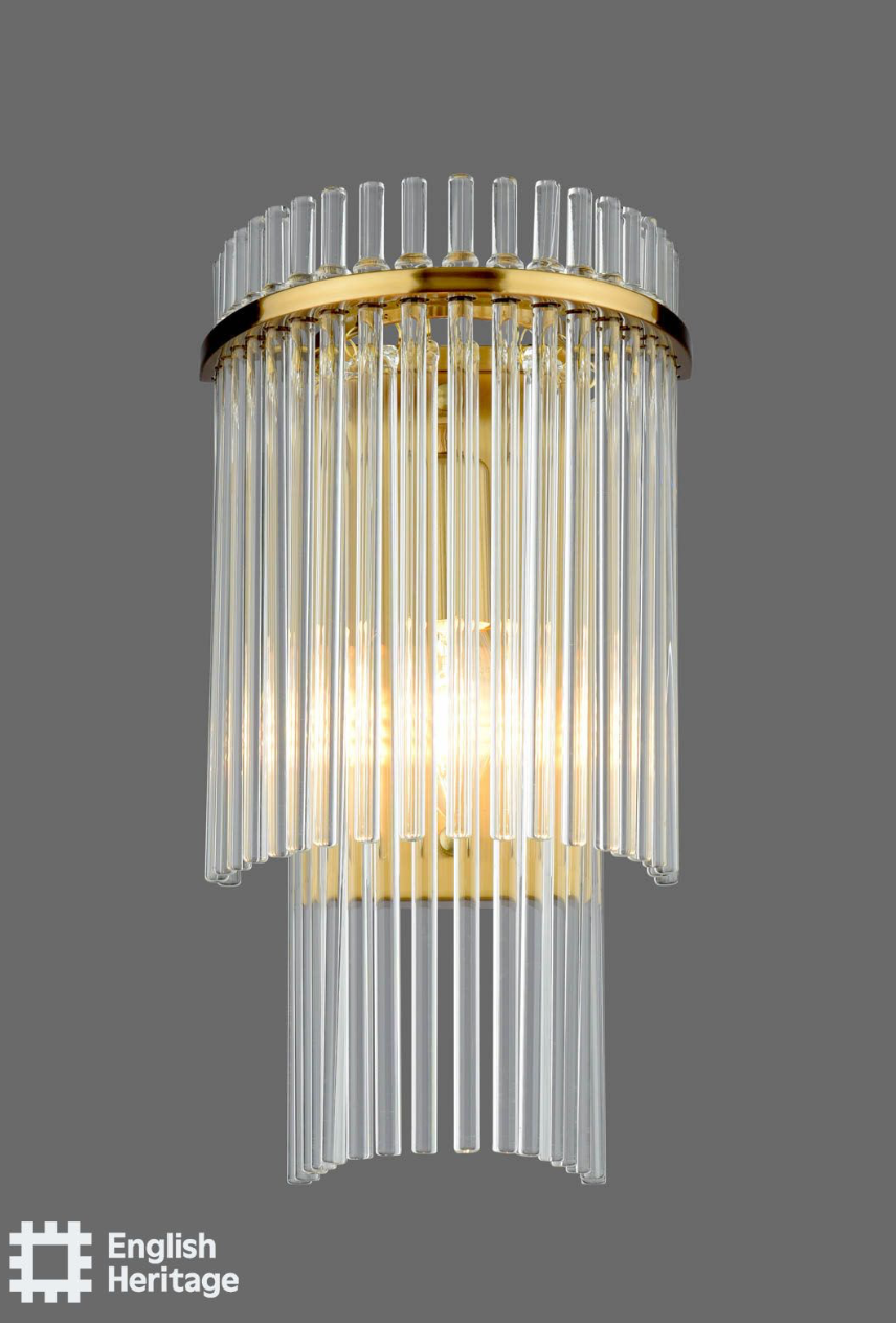 Eltham Wall Light Antique Gold and Glass