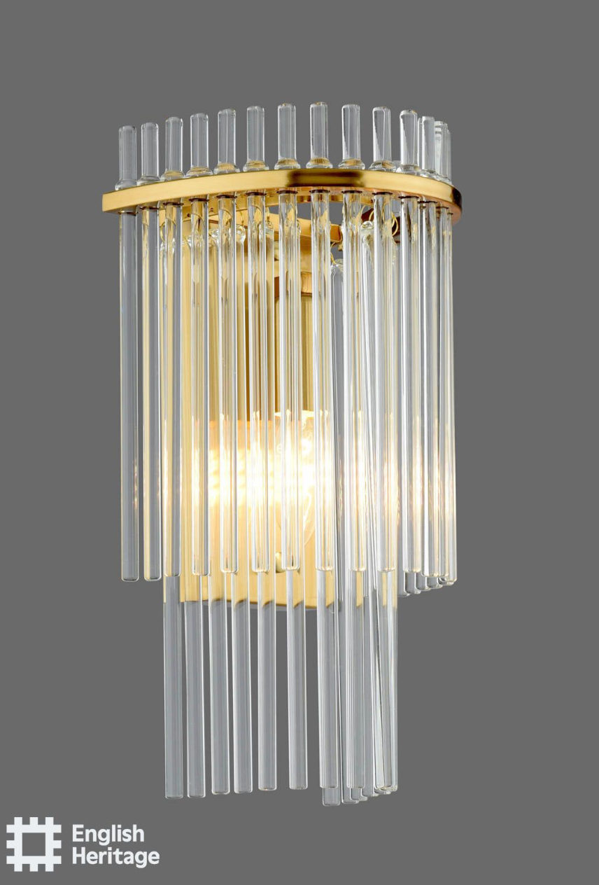 Eltham Wall Light Antique Gold and Glass