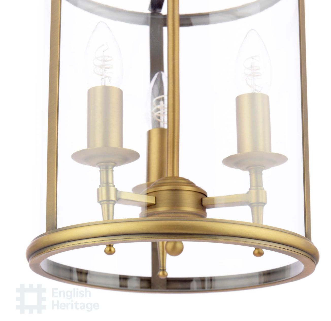 Marble Hill 3 Light Lantern Aged Brass and Glass