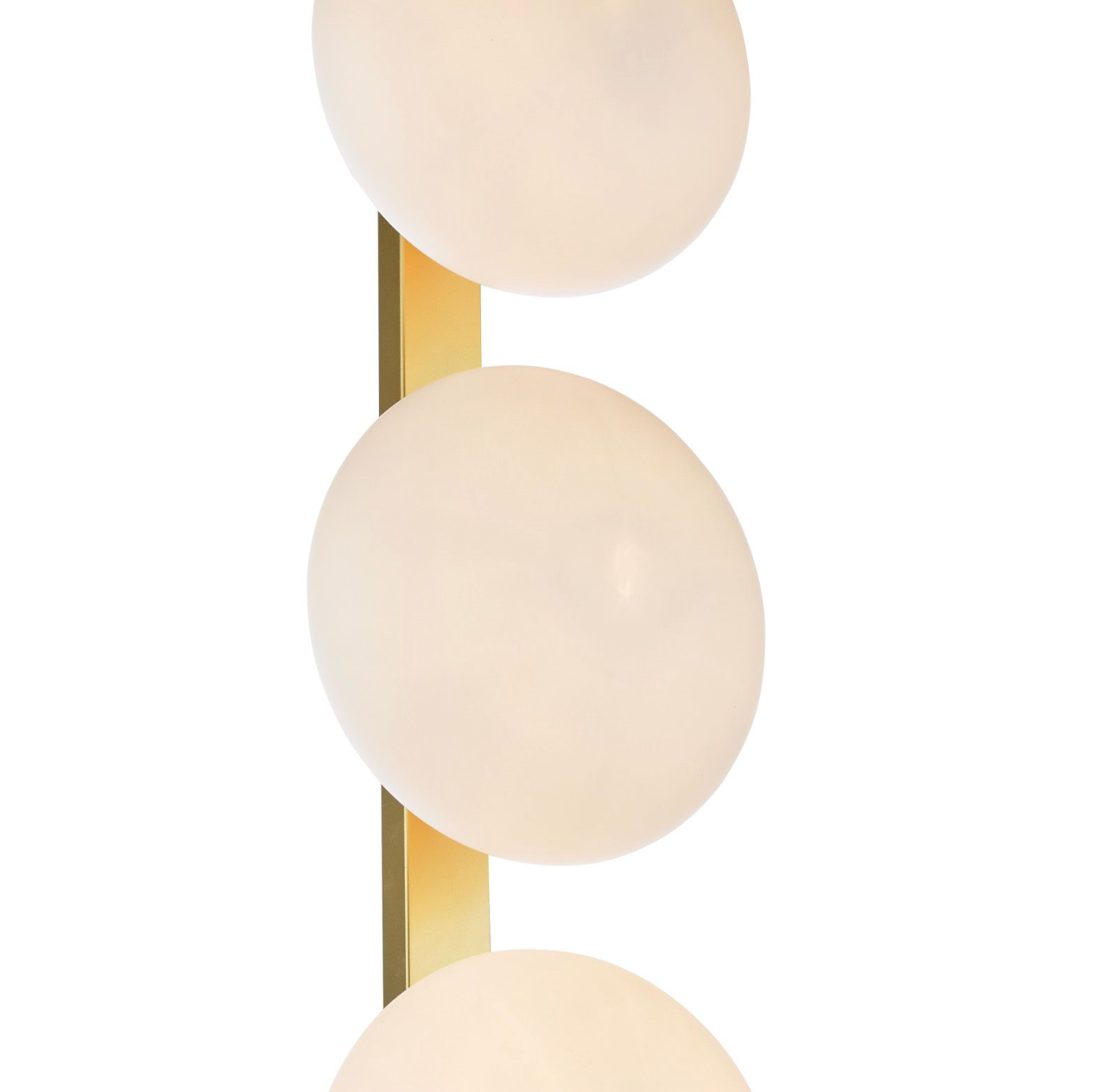 Tauri 3 Light Floor Lamp Matt Gold and Opal Glass