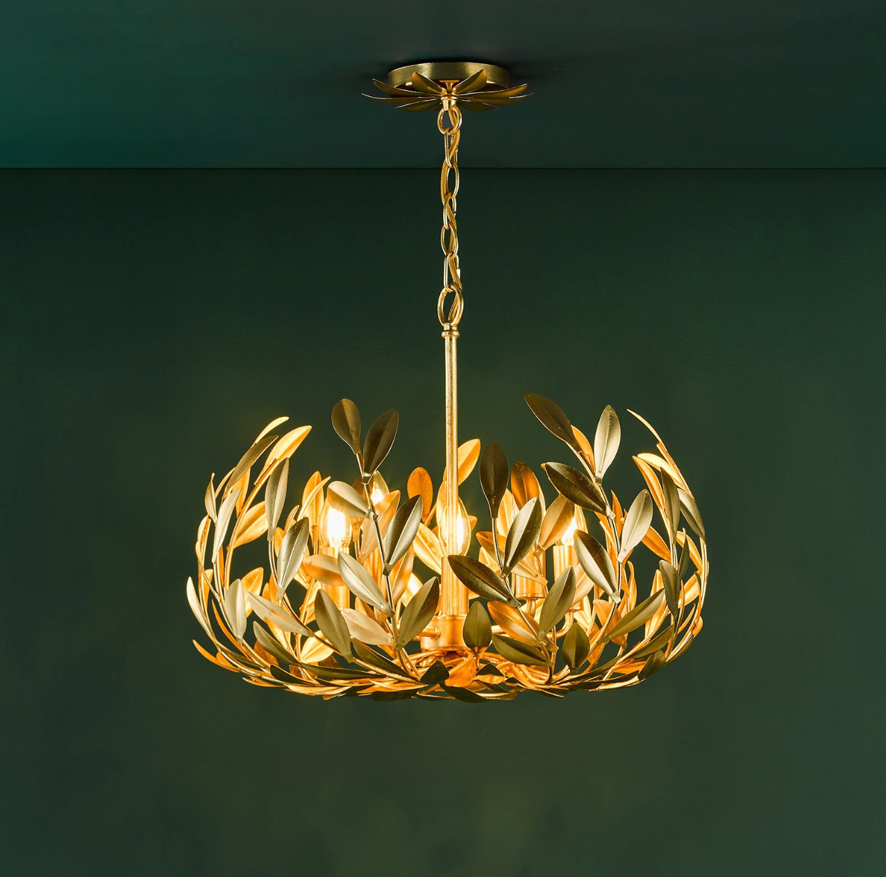 Ercilia 5 Light Pendant Gold Leaf