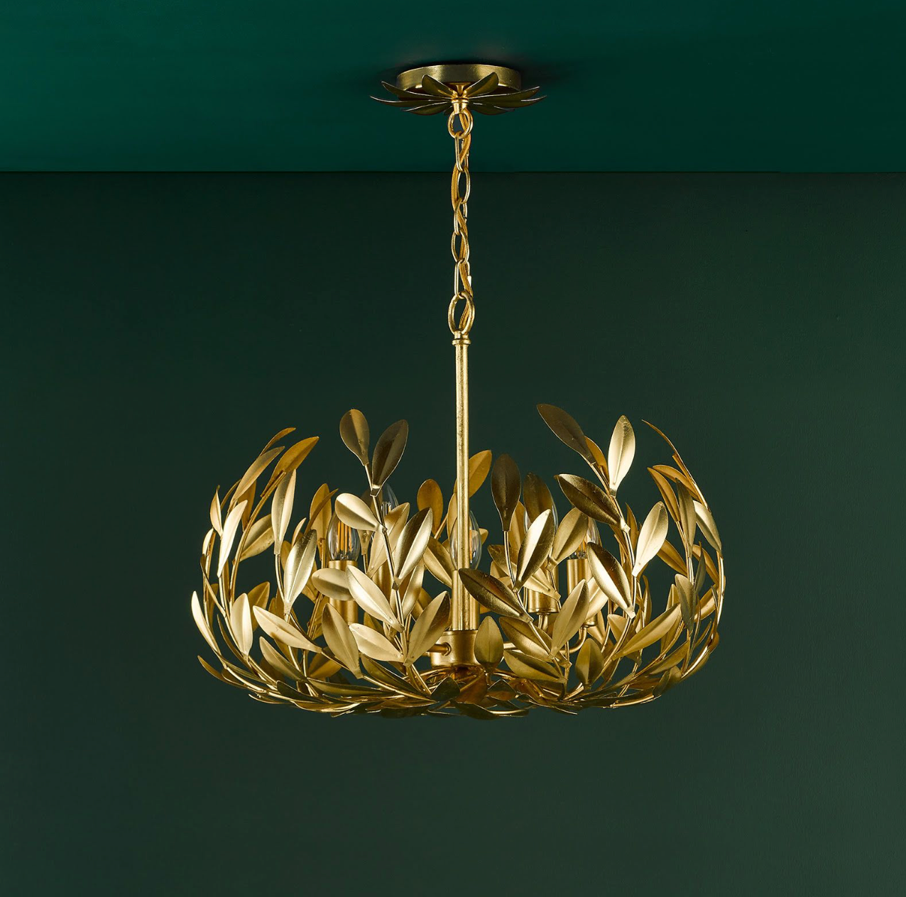 Ercilia 5 Light Pendant Gold Leaf