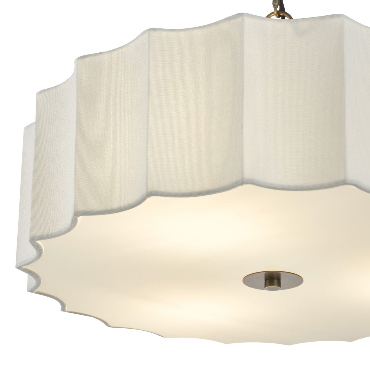 Noura 3 Light Pendant Ivory and Antique Bronze
