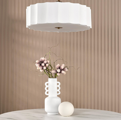 Noura 3 Light Pendant Ivory and Antique Bronze