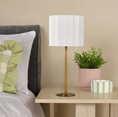 Noura Table Lamp Antique Bronze and Ivory With Shade