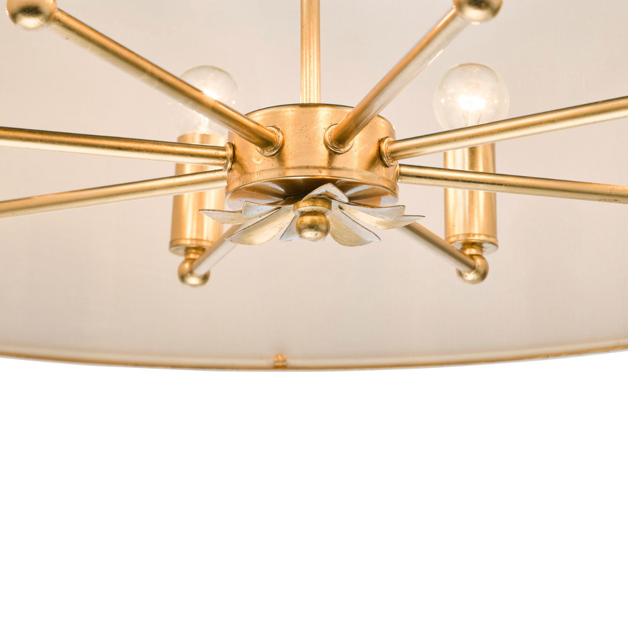 Fenella 8 Light Pendant Gold Leaf and Seagrass Shade