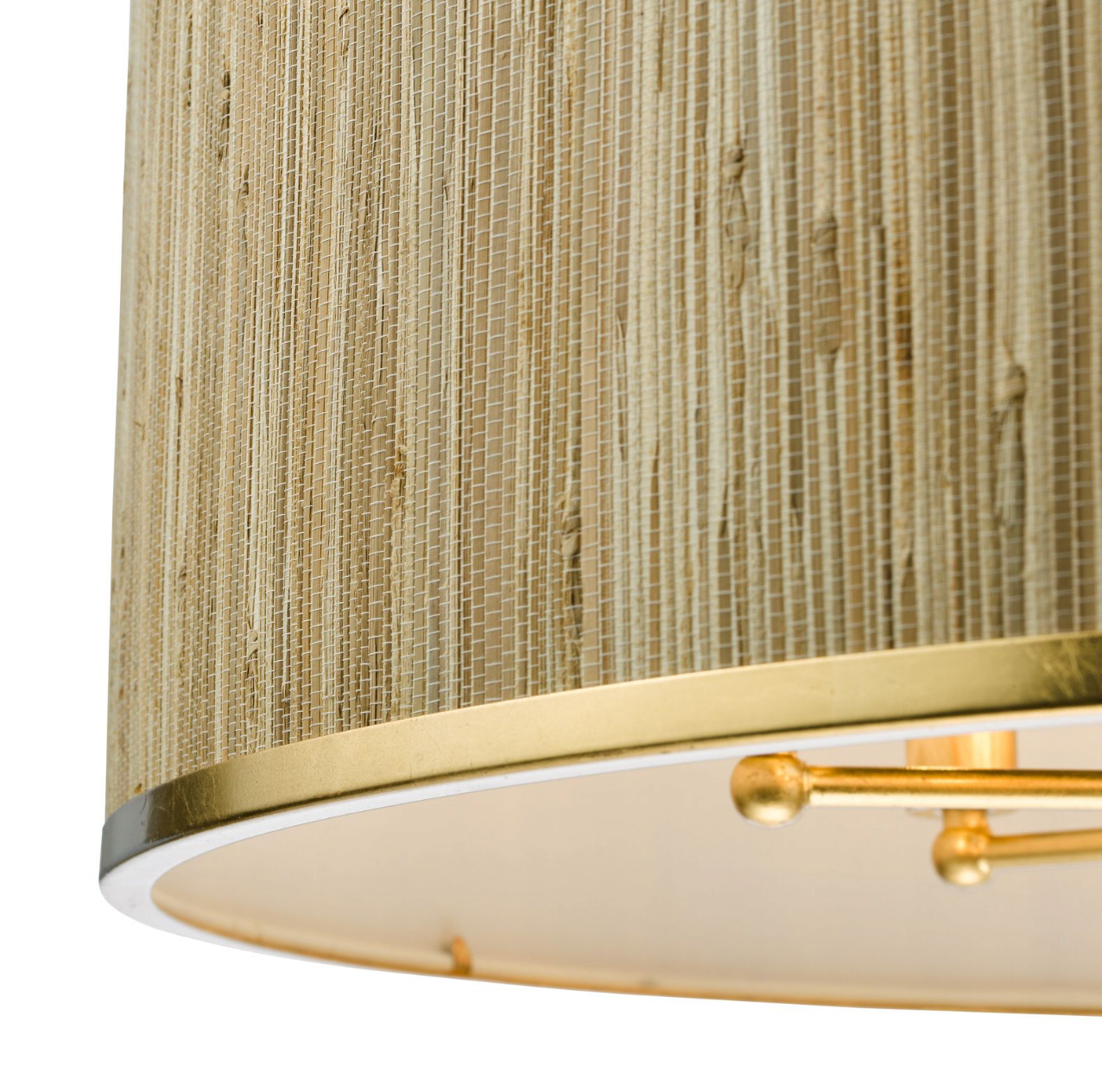 Fenella 8 Light Pendant Gold Leaf and Seagrass Shade