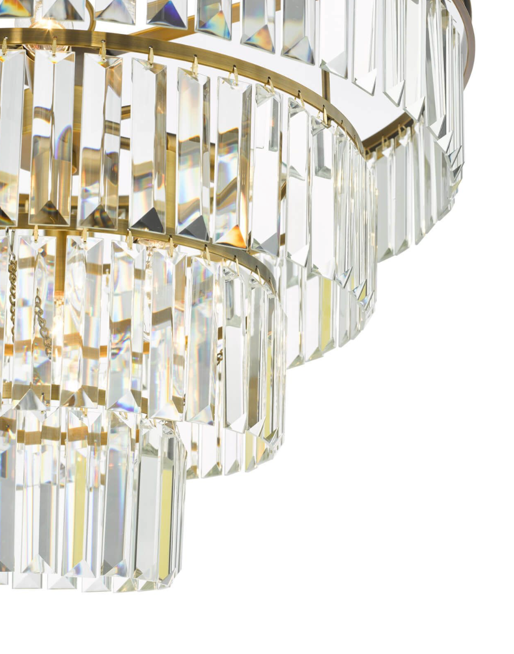 Rhapsody 6 Light Chandelier Tiered Crystal and Natural Brass