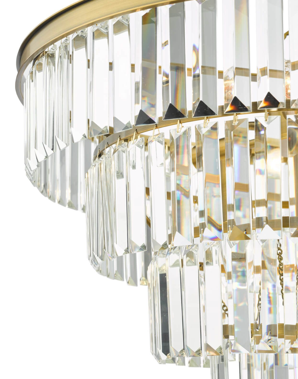 Rhapsody 6 Light Chandelier Tiered Crystal and Natural Brass