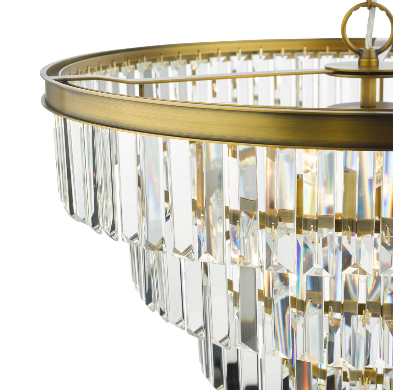 Rhapsody 6 Light Chandelier Tiered Crystal and Natural Brass