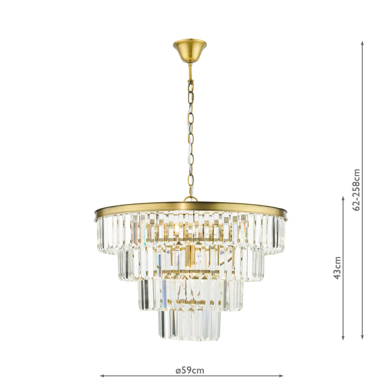 Rhapsody 6 Light Chandelier Tiered Crystal and Natural Brass
