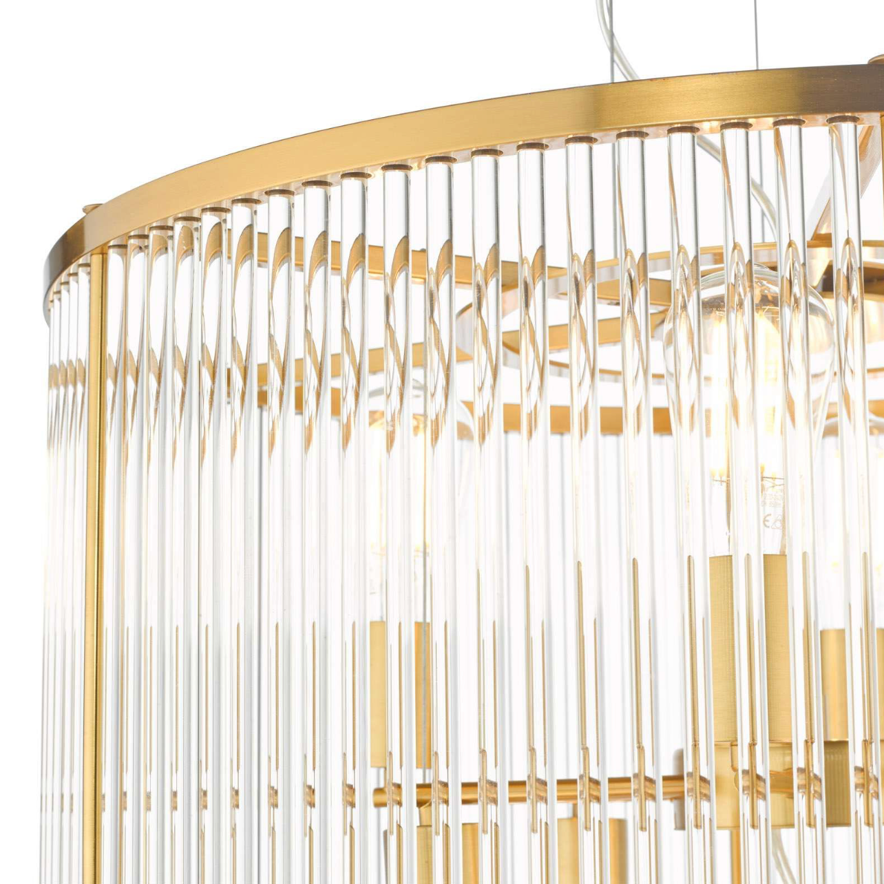 Eleanor 15 Light Chandelier Natural Brass Glass