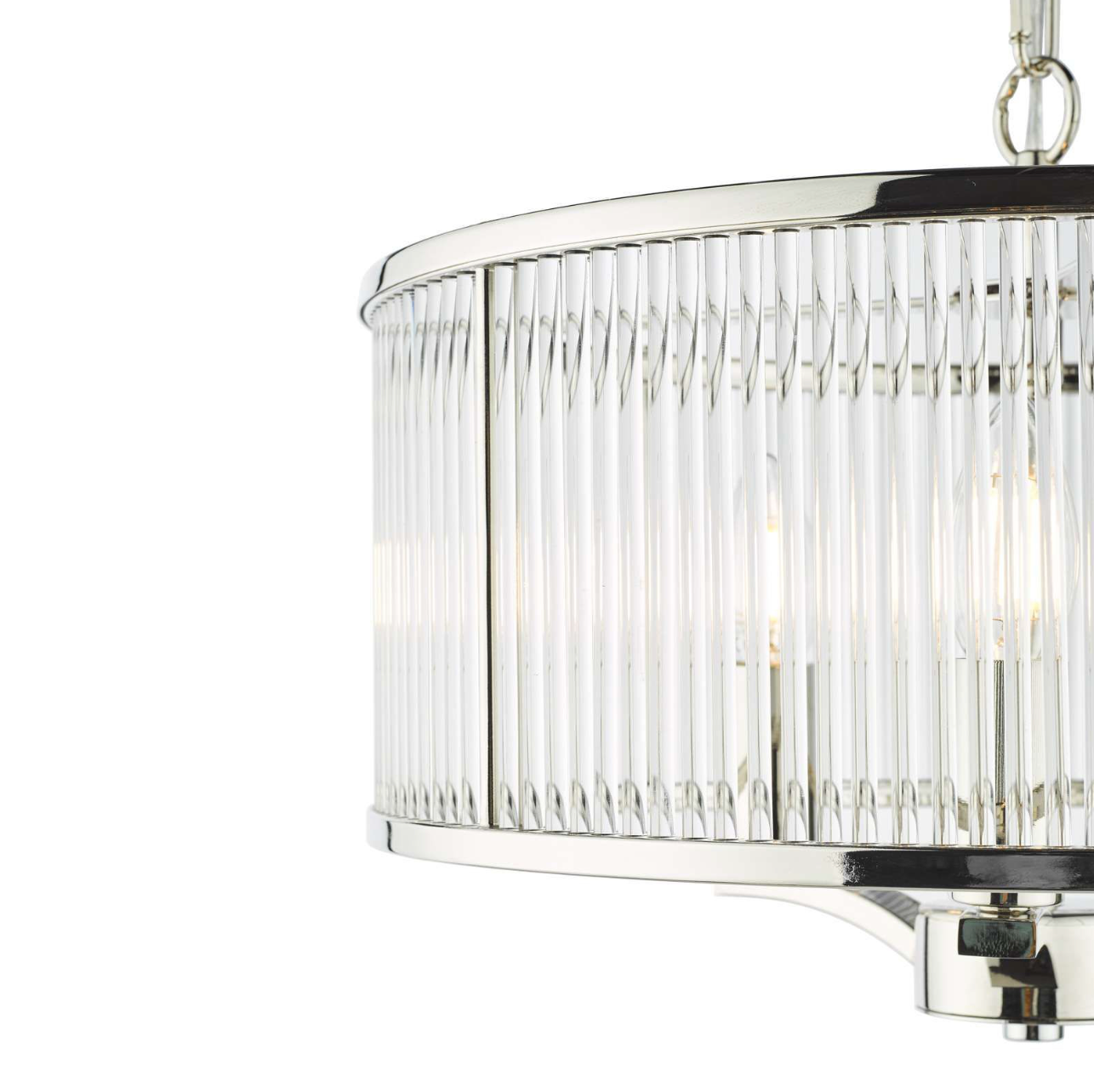 Evelyn 3 Light Pendant Polished Nickel and Glass