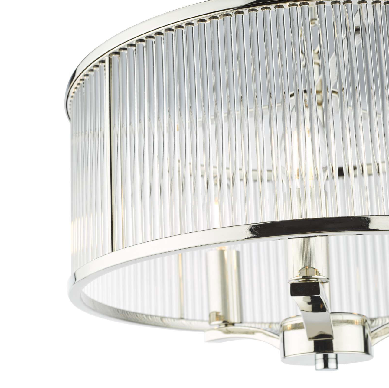 Evelyn 3 Light Pendant Polished Nickel and Glass
