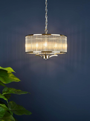 Evelyn 3 Light Pendant Polished Nickel and Glass